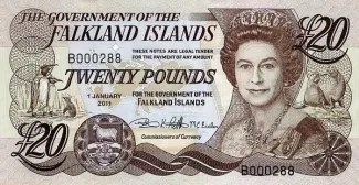 Falkland Islands 20 Pounds - Elizabeth II, 2011 obverse