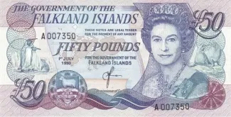 Falkland Islands 50 Pounds - Elizabeth II, 1990 obverse