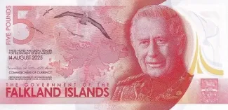 Falkland Islands 5 Pounds - Charles III, 2025 obverse