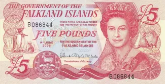 Falkland Islands 5 Pounds - Elizabeth II, 2005 obverse