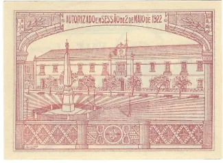 Faro, District of 1 Centavo, 1922 reverse