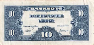 Federal Republic of Germany 10 Mark, 1949 reverse