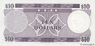 Fiji 10 Dollars - Elizabeth II, 1974 reverse