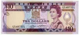 Fiji 10 Dollars - Elizabeth II, 1980-1986 obverse