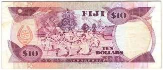 Fiji 10 Dollars - Elizabeth II, 1989 reverse