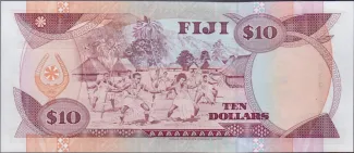Fiji 10 Dollars - Elizabeth II, 1992 reverse