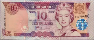 Fiji 10 Dollars - Elizabeth II, 2002 obverse