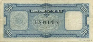 Fiji 10 Pounds - Elizabeth II, 1954-1965 reverse