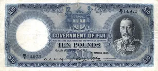 Fiji 10 Pounds - George V, 1934-1935 obverse