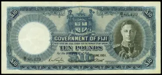 Fiji 10 Pounds - George VI, 1942-1951 obverse