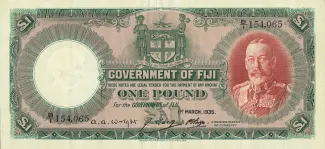 Fiji 1 Pound - George V, 1934-1935 obverse