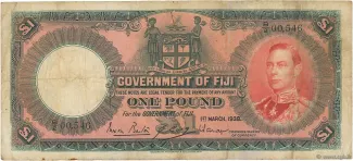 Fiji 1 Pound - George VI, 1937-1940 obverse