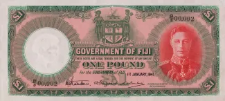Fiji 1 Pound - George VI, 1941-1951 obverse