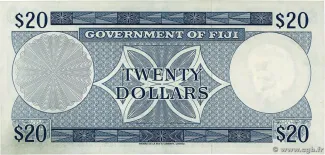 Fiji 20 Dollars - Elizabeth II, 1969-1971 reverse