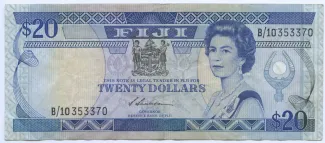 Fiji 20 Dollars - Elizabeth II, 1988 obverse