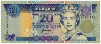 Fiji 20 Dollars - Elizabeth II, 1996 obverse