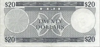 Fiji 20 Dollars - Queen Elizabeth II, 1974 reverse