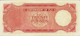 Fiji 20 Pounds - Elizabeth II, 1954-1958 reverse