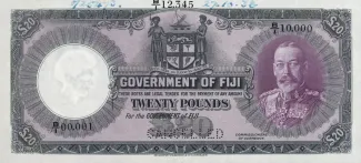 Fiji 20 Pounds - George V, 1934 obverse