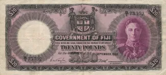 Fiji 20 Pounds - George VI, 1937-1951 obverse