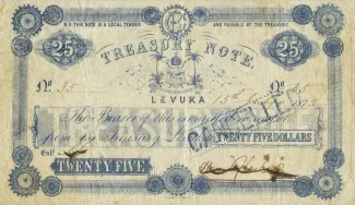 Fiji 25 Dollars, 1872-1873 obverse