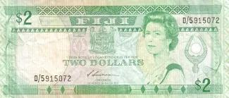 Fiji 2 Dollars - Elizabeth II, 1988-1995 obverse