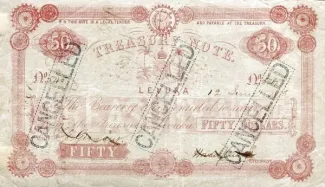 Fiji 50 Dollars, 1872-1873 obverse
