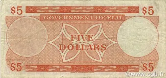 Fiji 5 Dollars - Elizabeth II, 1970-1971 reverse