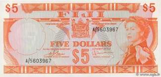 Fiji 5 Dollars - Elizabeth II, 1974 obverse