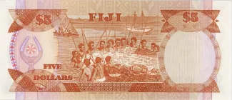 Fiji 5 Dollars - Elizabeth II, 1989 reverse
