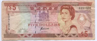 Fiji 5 Dollars - Elizabeth II, 1992 obverse