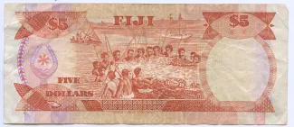 Fiji 5 Dollars - Elizabeth II, 1992 reverse