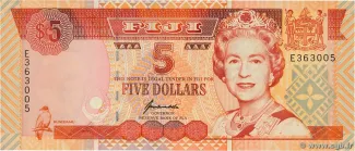 Fiji 5 Dollars - Elizabeth II, 1995 obverse