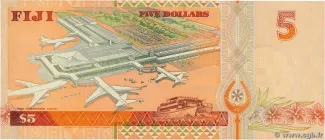 Fiji 5 Dollars - Elizabeth II, 1995 reverse