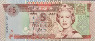 Fiji 5 Dollars - Elizabeth II, 1998-2000 obverse