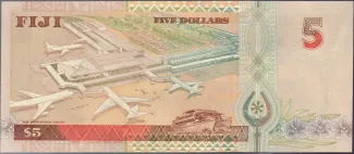 Fiji 5 Dollars - Elizabeth II, 1998-2000 reverse