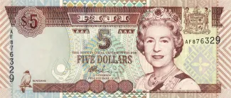 Fiji 5 Dollars - Elizabeth II, 2002 obverse