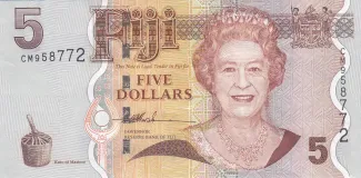 Fiji 5 Dollars - Elizabeth II, 2007-2011 obverse