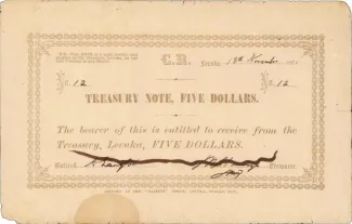 Fiji 5 Dollars, 1871 obverse