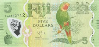 Fiji 5 Dollars, 2012-2022 obverse