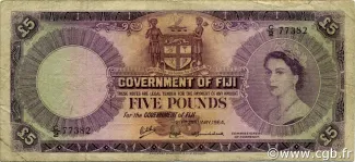 Fiji 5 Pounds - Elizabeth II, 1954-1967 obverse