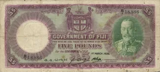 Fiji 5 Pounds - George V, 1934-1935 obverse