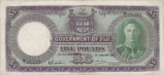 Fiji 5 Pounds - George VI, 1941-1951 obverse