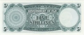 Fiji 5 Shillings - Elizabeth II, 1957-1965 reverse