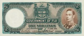Fiji 5 Shillings - George VI, 1937-1951 obverse