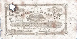 Fiji 5 Shillings, 1871 obverse