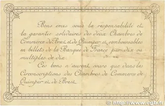 French notgeld 2 Francs, 1915-1922 reverse
