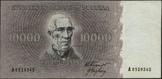 Finland 10.000 Markkaa, 1955 image