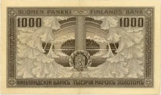 Finland 1.000 Markkaa, 1909 reverse