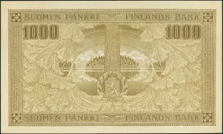 Finland 1.000 Markkaa, 1918 reverse